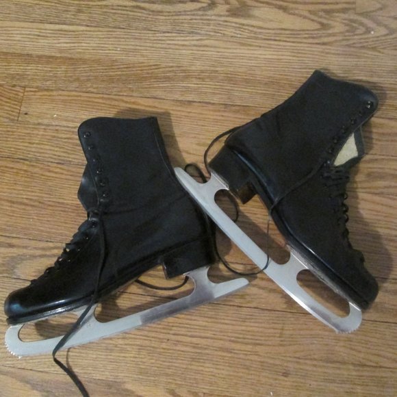 CCM Accents Vintage Leather Black Ice Skates Ccm Steel Arch Support